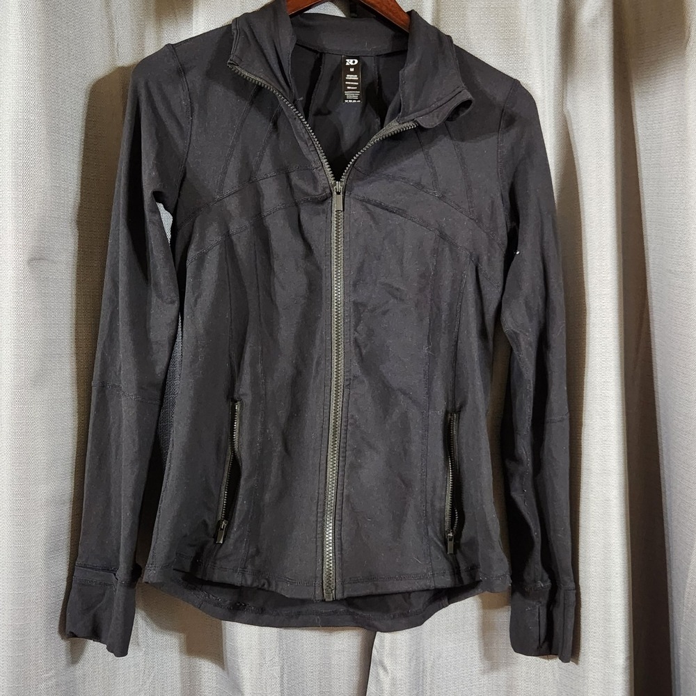 Ranch Dress'n Womens Black Full Zip Vented Active Track Jacket Mock Neck Size M